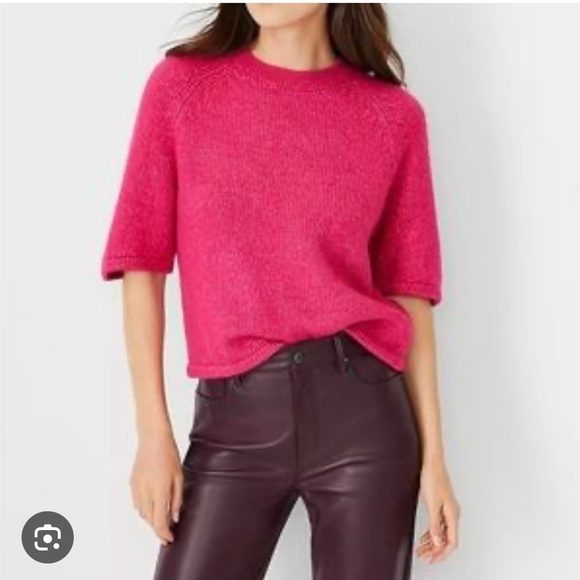 Ann Taylor Vibrant Pink Sweater Size Mp - Picture 1 of 5